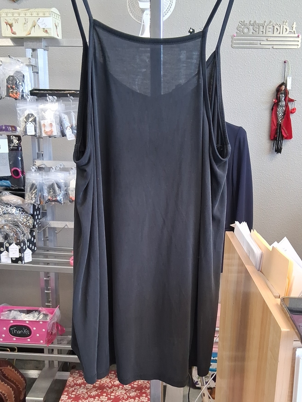 Cherish Black Spaghetti-Strap Camisole